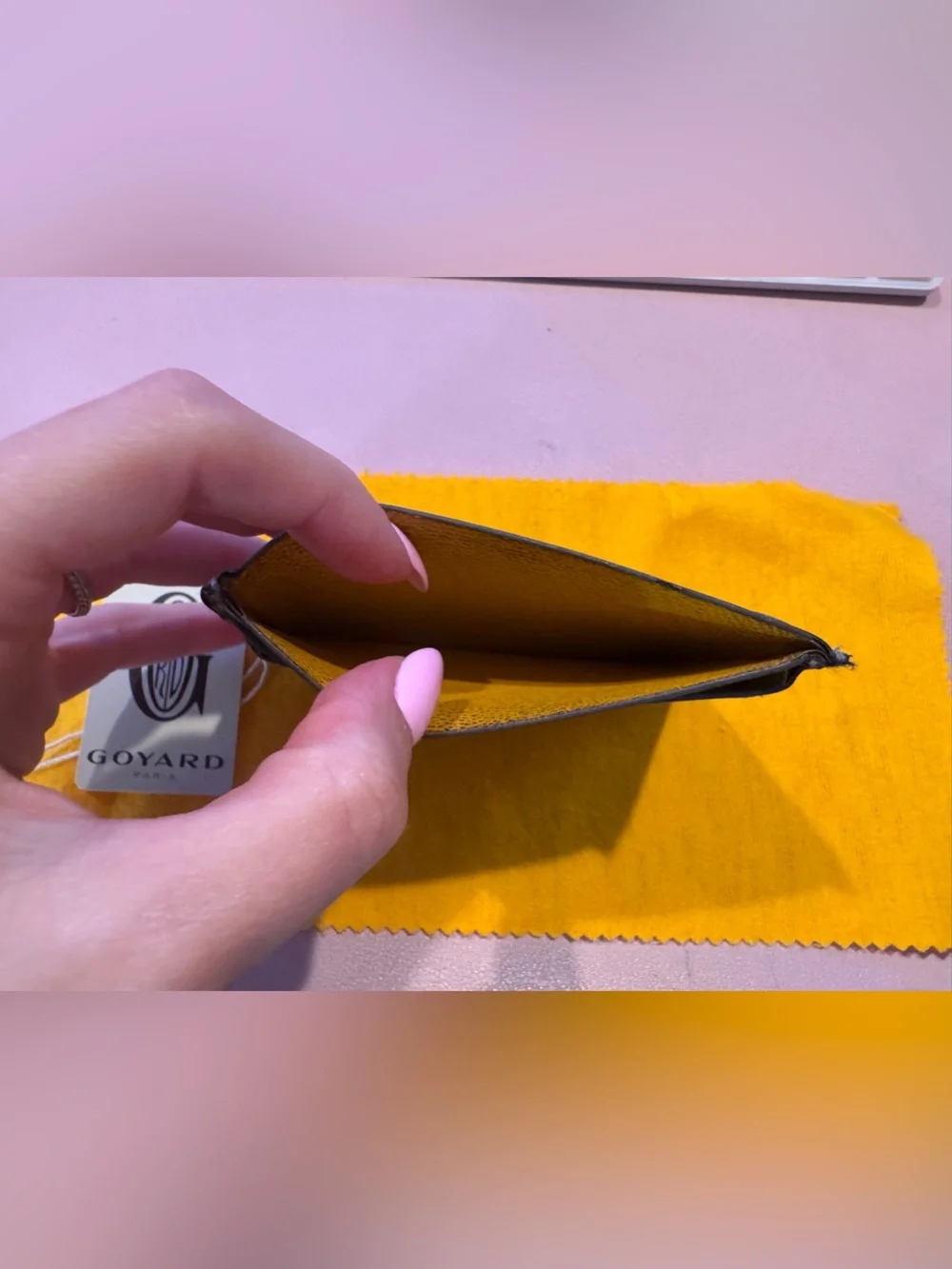Goyard Black and Gray Card Holder with Chevron Motif